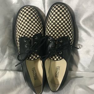 Michael Kors, Vivía Lace Up, Zipper lined Oxfords, Houndstooth